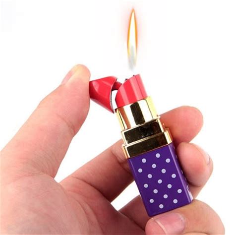 Lipstick Shape Flame Lighters Refillable Butane Gas Blue Konga Online Shopping