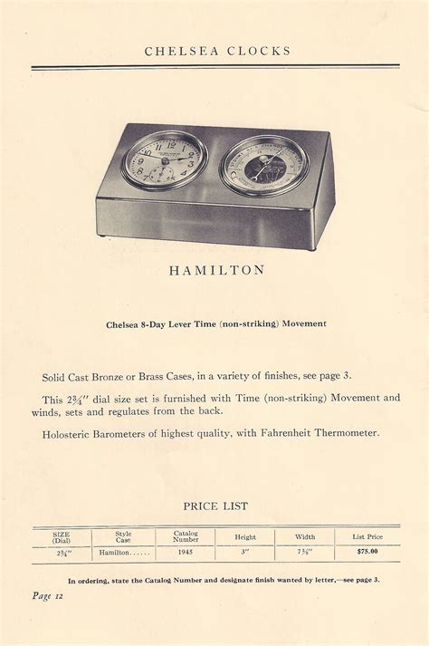 Chelsea Clock Museum - Catalog 15 of 1929