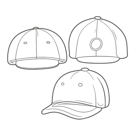 Dibujo De Gorras Béisbol Plantilla Diseño Cvr Hojas Para Colorear