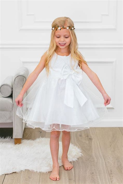 Deluxe- White Bow Dress | White dress party, Dresses, Dress with bow