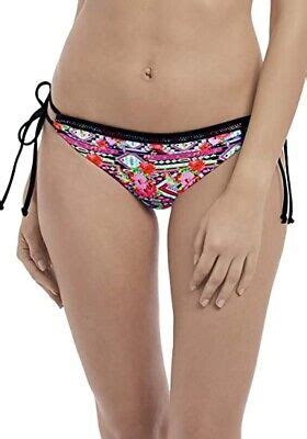 Freya Rebel Pink Texas Rose Italini Tie Side Bikini Swim Bottom Us X