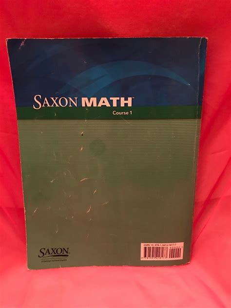 Saxon Math Course 1 Solution Manual Grade 6 2007 HAKE STEPHEN