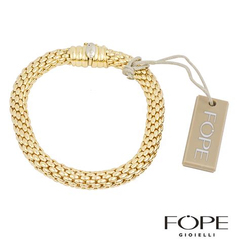 Fope 18k Yellow Gold Kaleida Bracelet Rich Diamonds