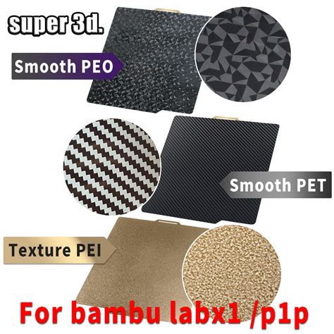 For Bambu Lab X1 Build Plate PEI PET PEO Sheet 257x257mm Upgrade Double