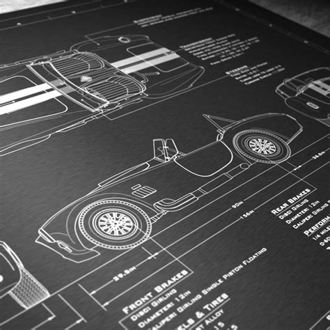 Shelby Cobra 427 Personalised Blueprint Plaque Perfect Etsy