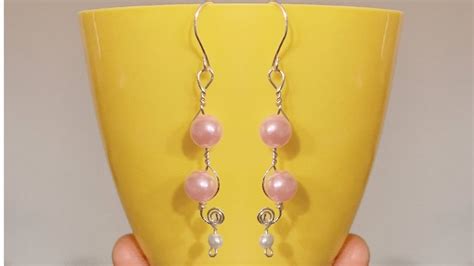 Diy Pearl Earrings Simple Wire Wrapped Pearl Drop Earrings Wire Wrapped Earrings Youtube