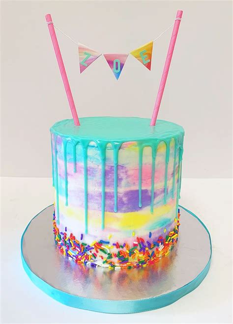 Watercolor Drip Cake Drip Cakes Cake Desserts