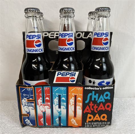 1993 Shaq Attaq Paq Shaquille O Neal 6 Pepsi Longneck Bottles New Old Stock Ebay