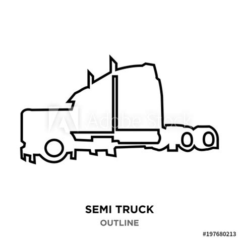 Semi Truck Outline Drawing at PaintingValley.com | Explore collection ...