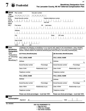 Fillable Online Prudential B Beneficiary Form Fax Email Print