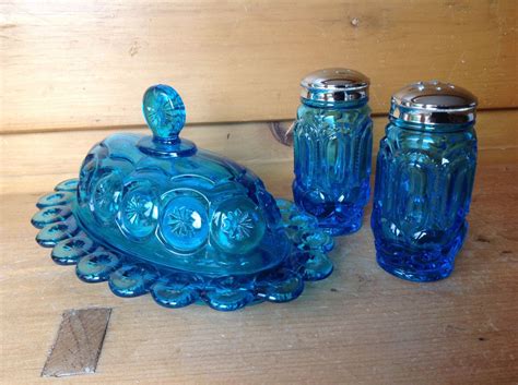 Vintage Le Smith Stars And Moon Turquoise Blue Butter Dish Salt Etsy Stars And Moon Turquoise