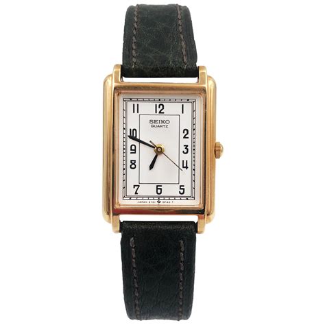 Seiko Two-Tone Steel White Arabic Rectangle Dial Quartz Ladies Watch