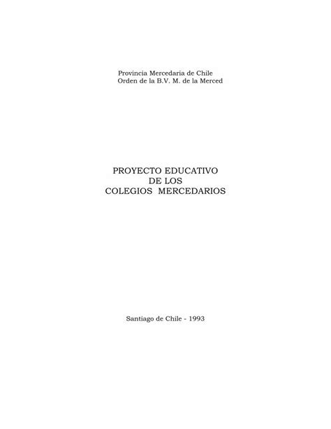 Pdf Proyecto Educativo De Los Colegios Mercedarios De Los Colegios