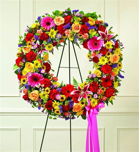 Colorful Sympathy Wreath Avas Flowers