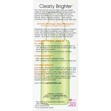 Clearly Brighter Spf 30 Moisturizer Garnier Skinactive