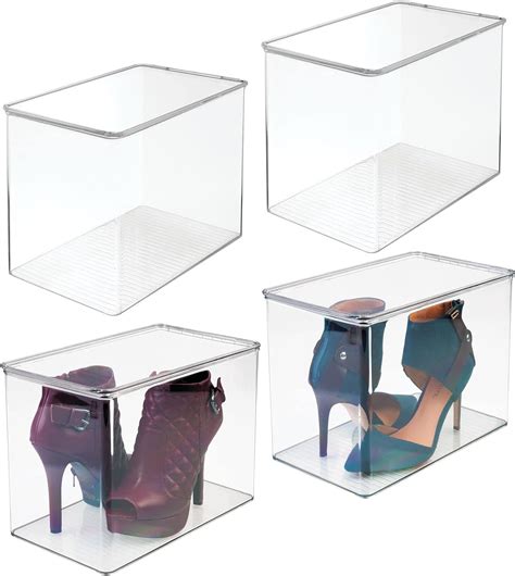 MDesign Set Da 4 Contenitori Scarpe Con Coperchio Portascarpe