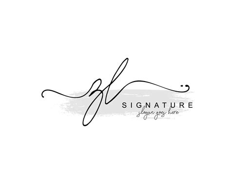 Initial Zl Beauty Monogram And Elegant Logo Design Handwriting Logo Of