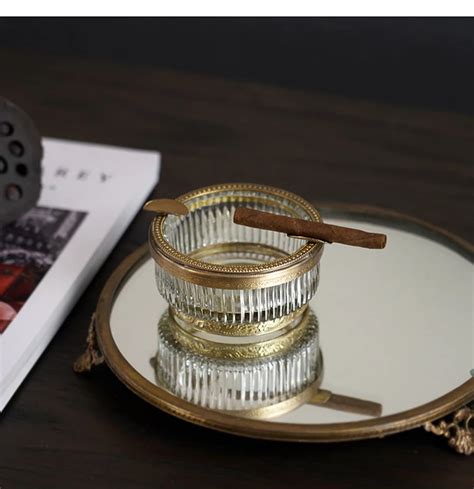 Vintage Glass Round Ashtray Free Shipping