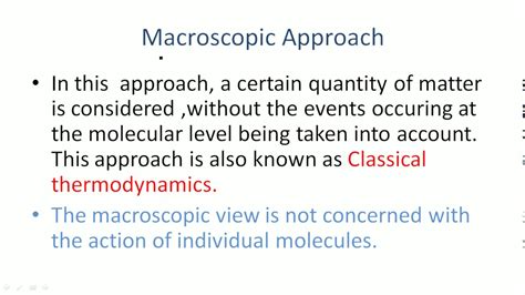 Definition Of Thermodynamics, Microscopic and Macroscopic Approach to ...