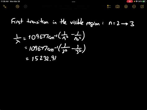Solved Calculate The Wavenumber And Wavelength Of The First Transition