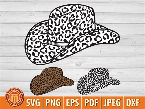 Cowboy Hat With Leopard Print Cut Files For Cricut Clip Art Etsy