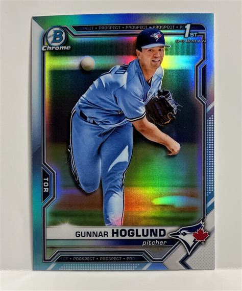 Gunnar Hoglund 2021 Bowman Chrome Draft 1st Sky Blue Refractor Bdc 78