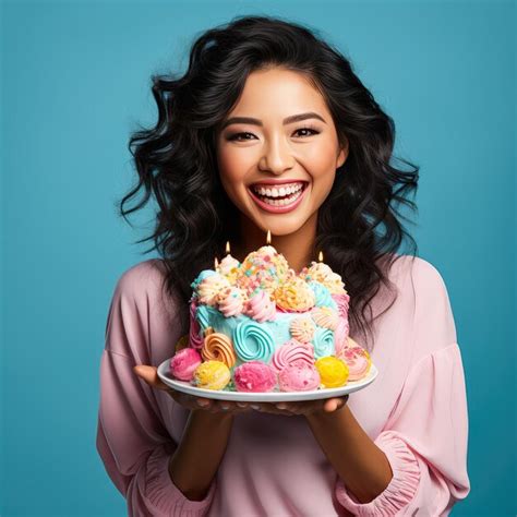 Premium Ai Image Happy Birthday Celebration With Woman Blowing