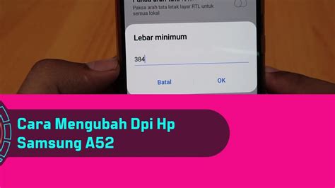 Cara Mengubah Dpi Hp Samsung A52 YouTube