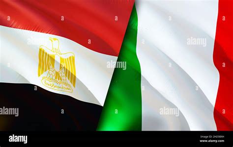 Egypt And Italy Flags 3d Waving Flag Design Italy Egypt Flag Picture