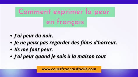 Comment Exprimer La Peur En Fran Ais Youtube