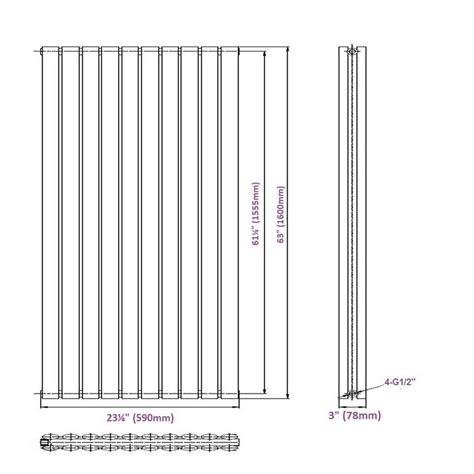 Revive Anthracite Vertical Double Panel Designer Radiator 63 X 2325