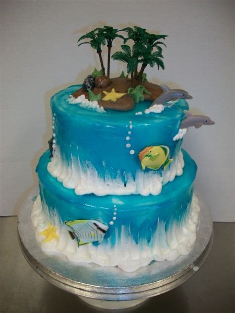 Dolphin Birthday Cakes Beach Birthday Cake Dolphin Cakes Mermaid