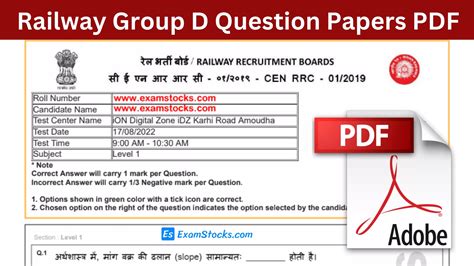 Rrb Group D Question Paper 2022 Pdf Download Archives Exam Stocks