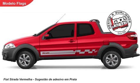 Faixa Lateral Jogo Adesivo Fiat Strada Flags Jrace