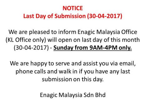 Notice Enagic Malaysia Sdn Bhd