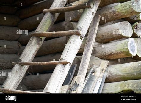 Old Wooden Ladder Hi Res Stock Photography And Images Alamy