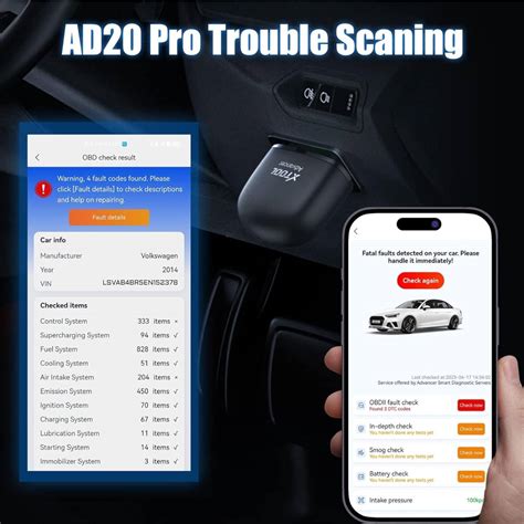 XTOOL AD20 Pro OBD2 Scanner Wireless Car Diagnostic Tool 05 04 24