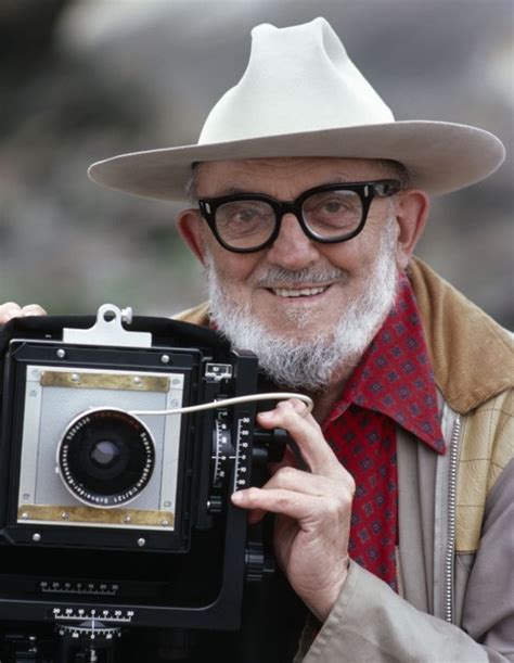 Ansel Adams With His Large Format Camera In Point Lobos California