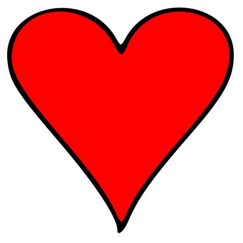 Clipart - Outlined Heart Playing Card Symbol