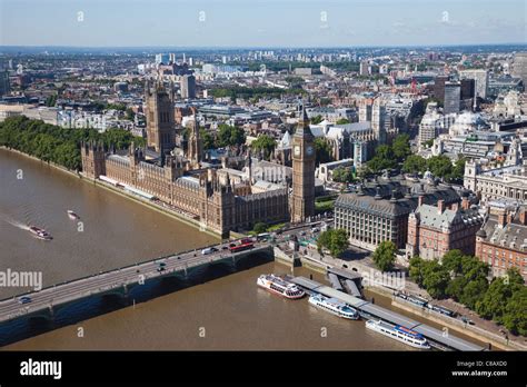 England London Palace Of Westminster And River Thames View From The