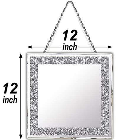 XIHACTY 2 Piece Wall Mirrors Crush Diamond Mirrors Decor Silver