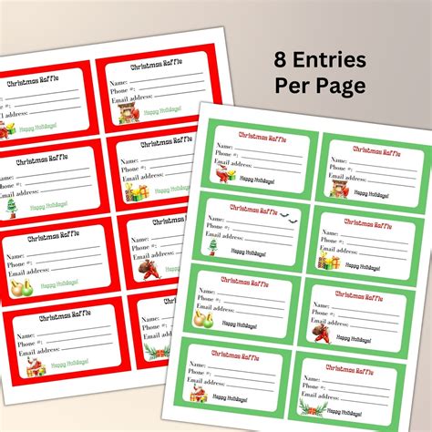 Holiday Party Printable Raffle Tickets A Festive Way To Celebrate Christmas With Your Friends