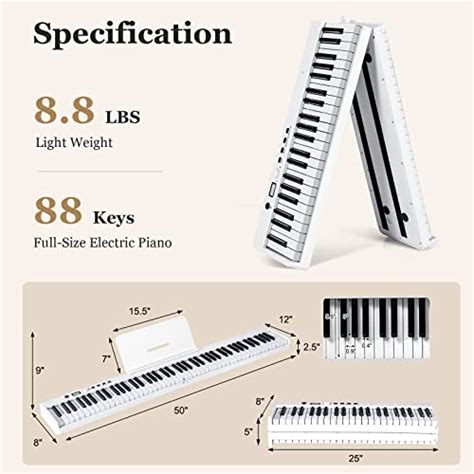 Costzon Key Foldable Digital Piano Keyboard Full Size Semi Weighted