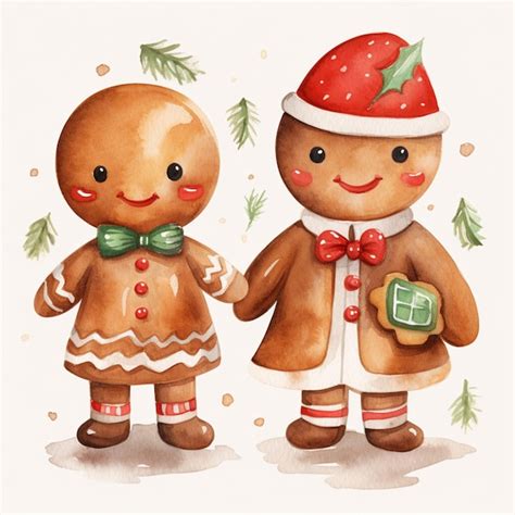 Premium AI Image There Are Two Gingerbreads Dressed Up For Christmas