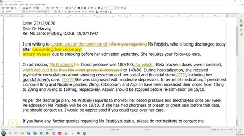 Best Oet Letter Format Example