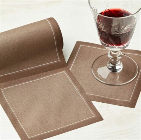 Cloth Cocktail Napkins Taupe Buy Online My Drap