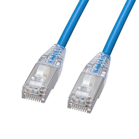 Lanケーブル Cat5e カテゴリ5e Stp ツメ折れ防止 やわらか スリム より線 2m 青 ブルー Kb Sl5stps 02bl