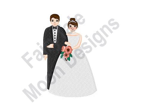 Bride And Groom Machine Embroidery Design Wedding Embroidery Pattern Bridal Embroidery Design