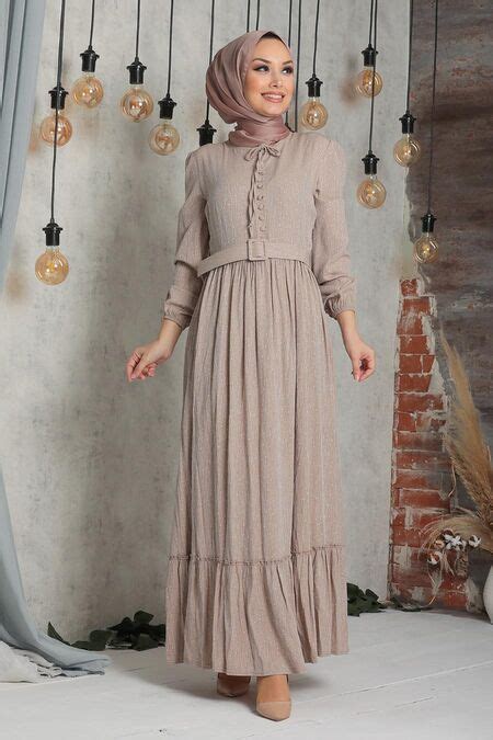 Beige Hijab Dress 2770bej Neva