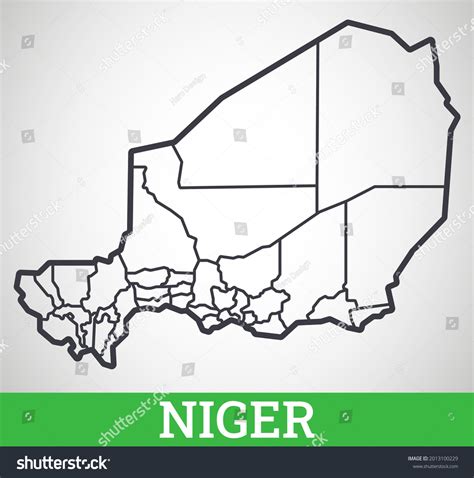 Simple Outline Map Of Niger Vector Graphic Royalty Free Stock Vector